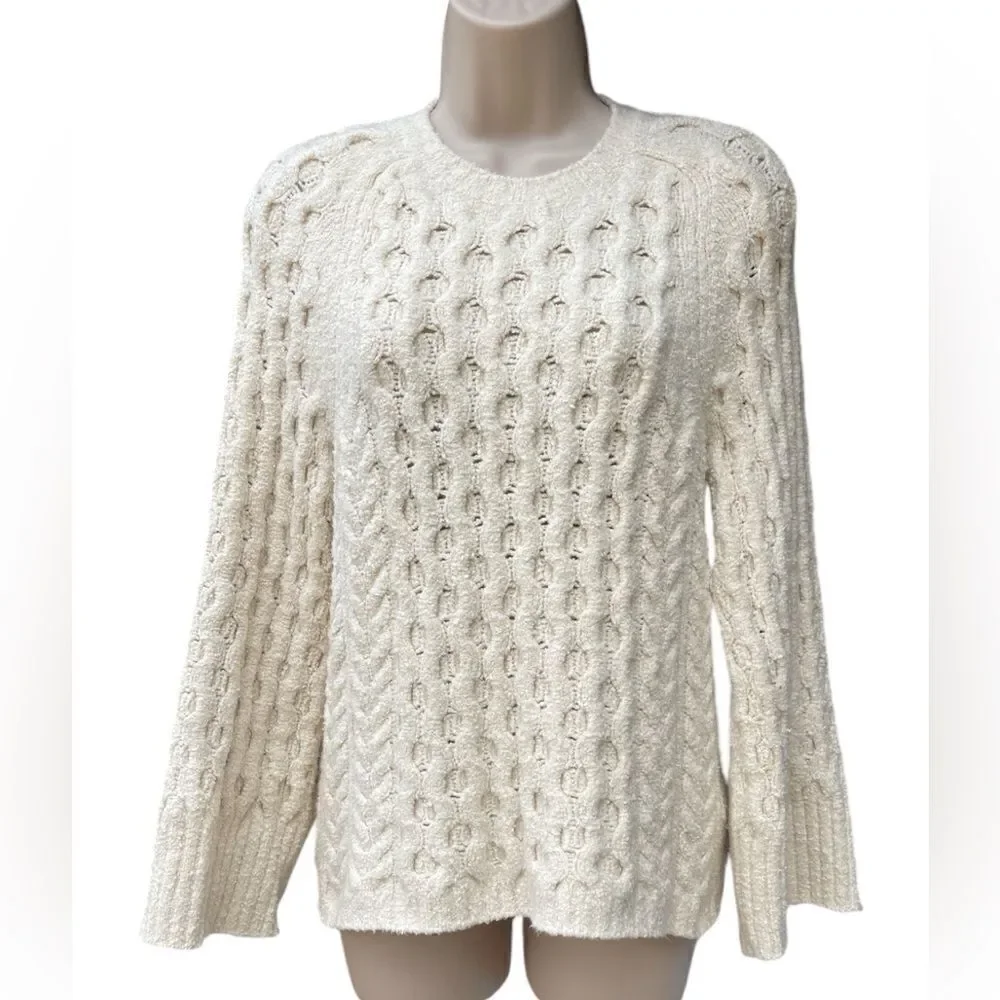 J. Crew super soft bell sleeve crochet bell sleeve sweater beautiful sweater